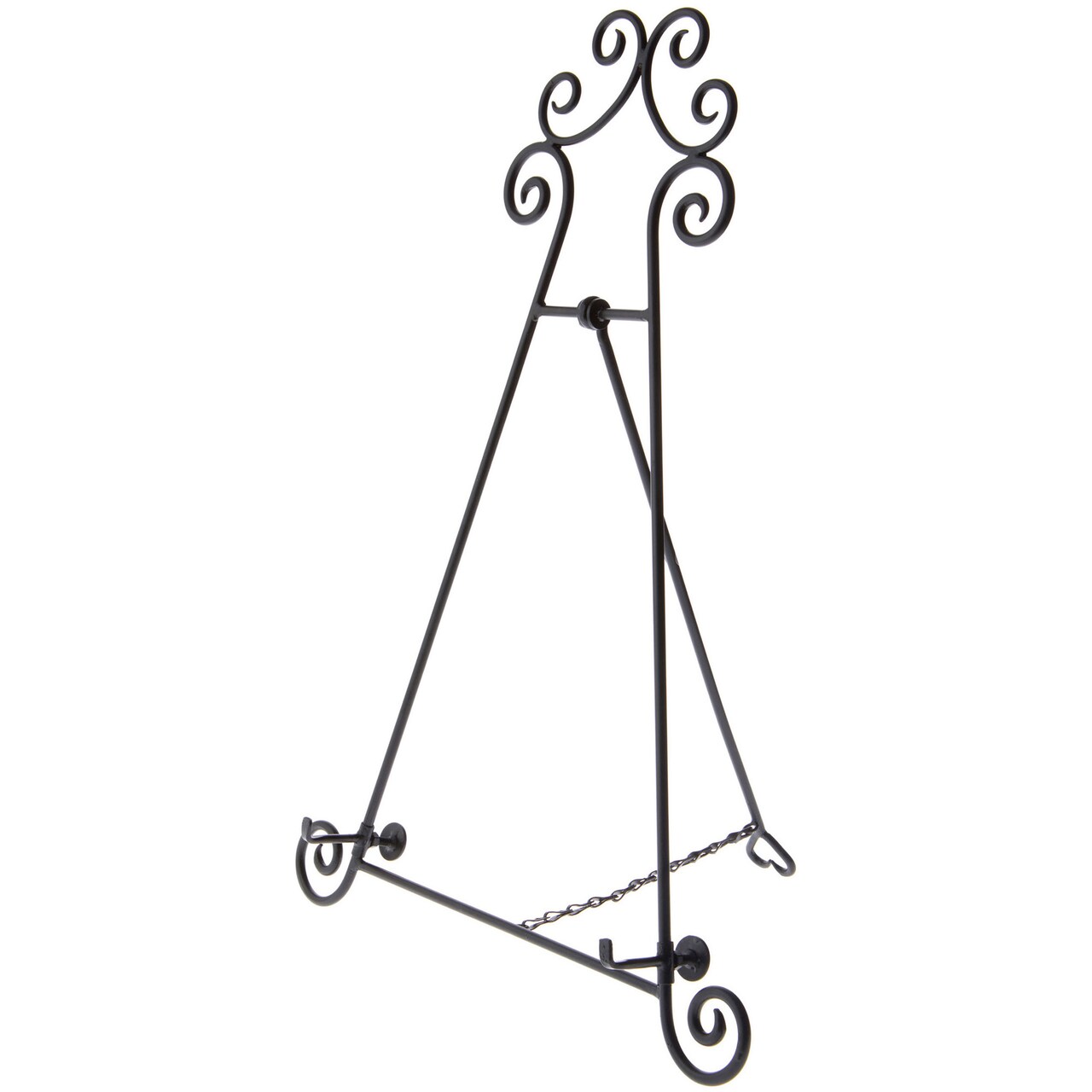 Bard's Black Wrought Iron Collapsible Easel Stand, 24" H x 16.5" W x 11" D (For 17" - 25" Items)